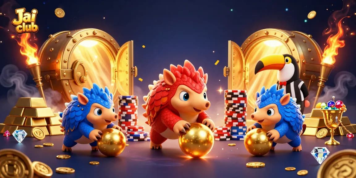 Experience the thrill of Jai club with engaging pangolin competitors and a vibrant gambling atmosphere.