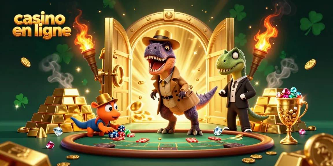 Gagnez des jetons au casino en ligne avec un velociraptor comptant les cartes.