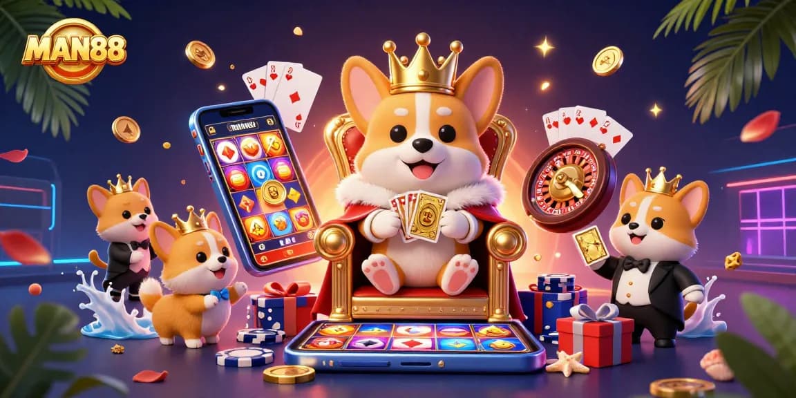 Engage with MAN88's vibrant casino energy as cartoon royalty rules the gaming scene.