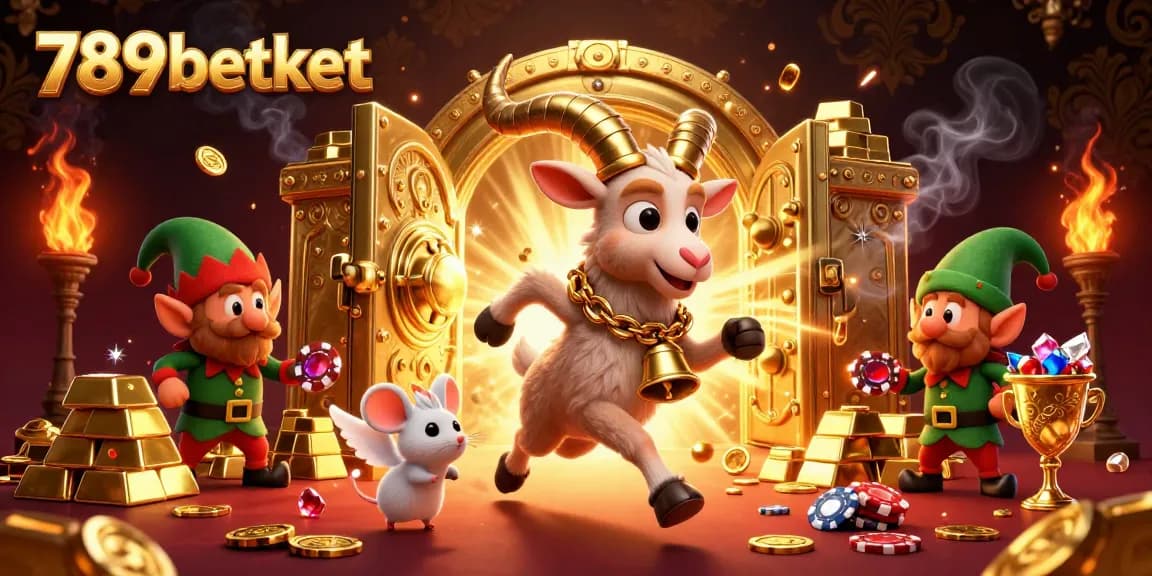 Experience the thrilling holiday-horror casino at 789betket with cartoon Krampus goat, angel mouse, and elf gremlins.