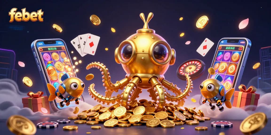 Join the excitement with febet as you dive into golden coins and engaging slot games in this vibrant scene.