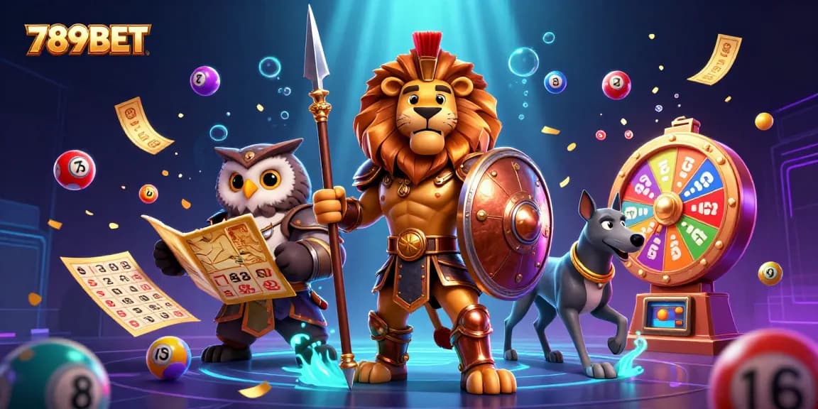 Experience excitement with 789BET as colorful lottery elements dynamically engage players in an energetic scene.
