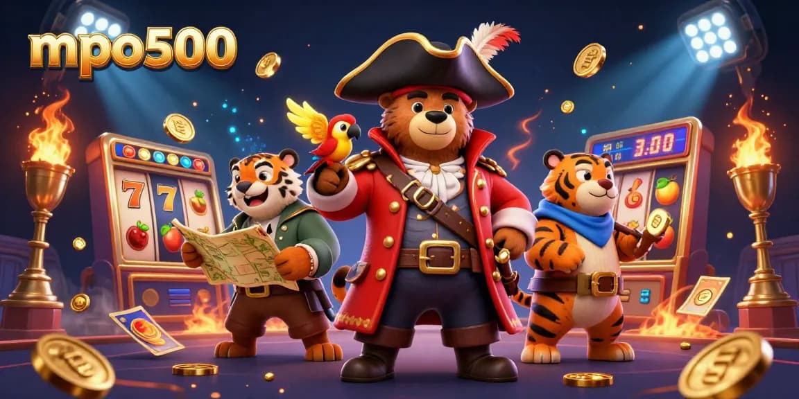 Experience exciting gameplay with mpo500, as a pirate captain and his feline companion explore thrilling slot adventures.
