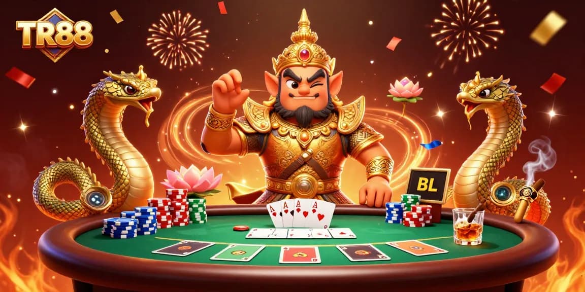 Engage in a thrilling TR88 poker scene filled with vibrant characters and dynamic casino elements.