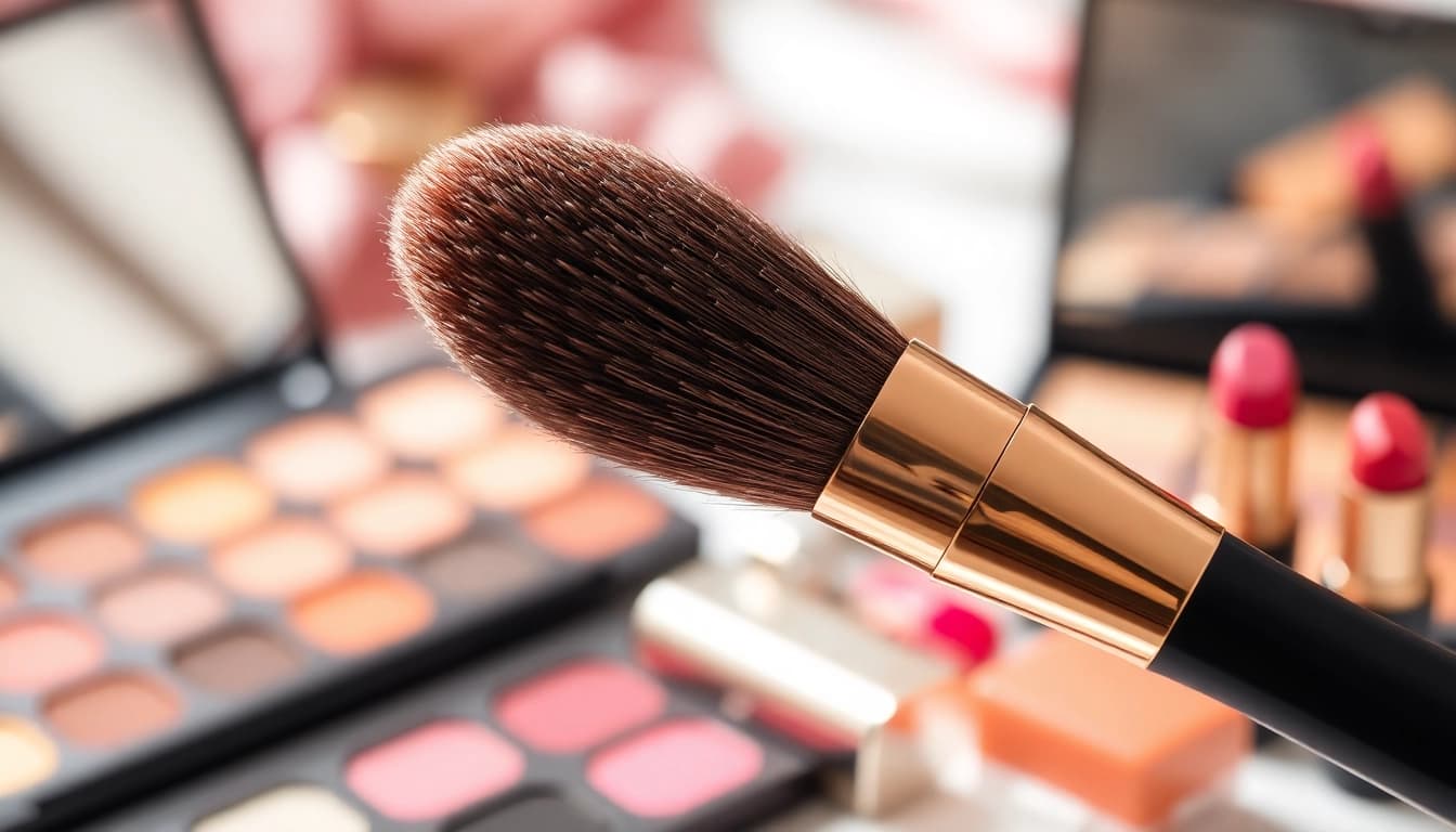 Apply makeup flawlessly with a dense makeup brush featuring luxurious bristles and an elegant design.