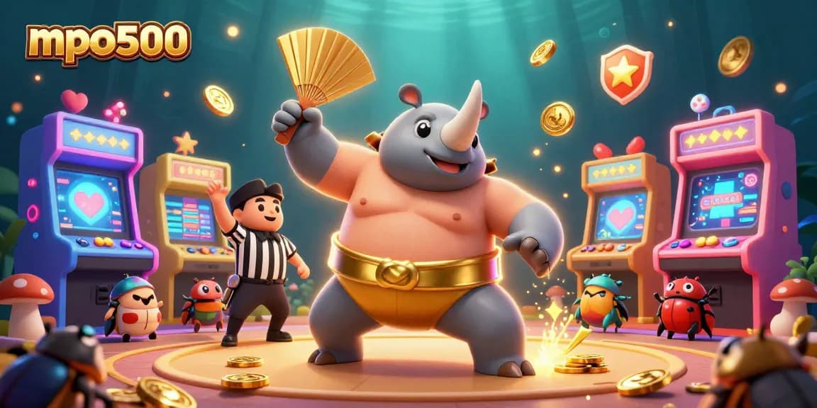 Engage with mpo500, the thrilling sumo showdown with vibrant casino elements and action-packed visuals.