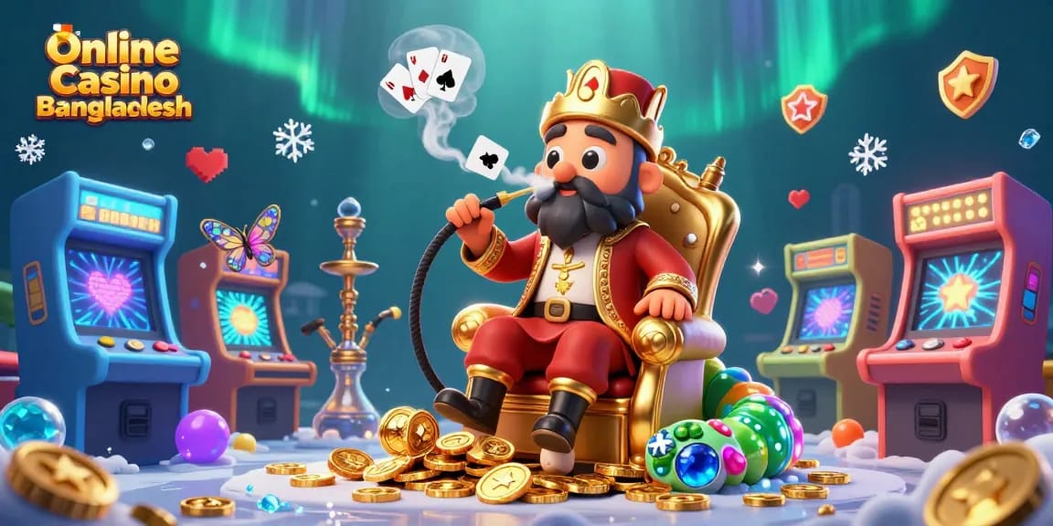 Betting strategies in Online Casino Bangladesh with a vibrant 3D casino theme illustration.
