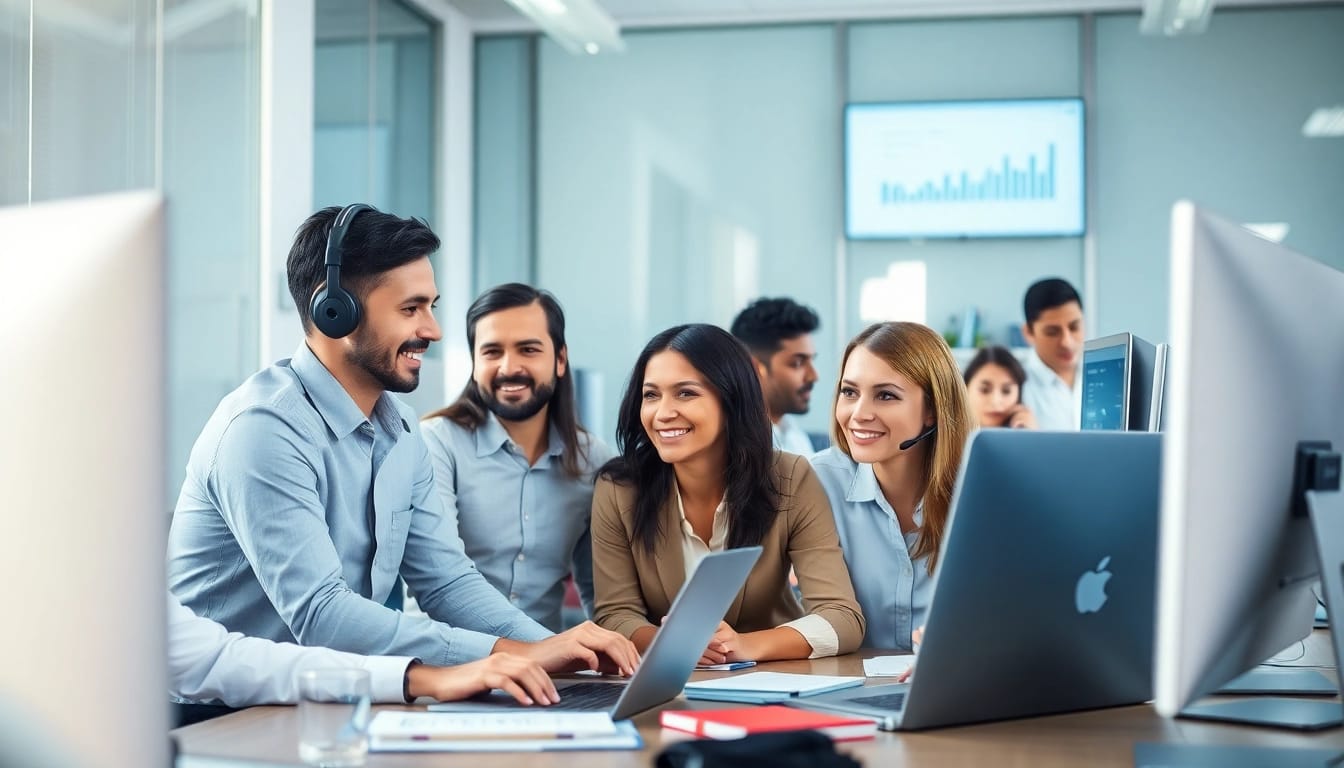 Enhance your it support for businesses with expert IT professionals collaborating in a modern office.