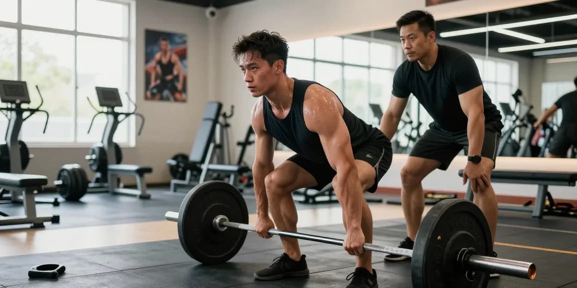 Somatrop Steroid Shop athlete lifting weights in a modern gym.