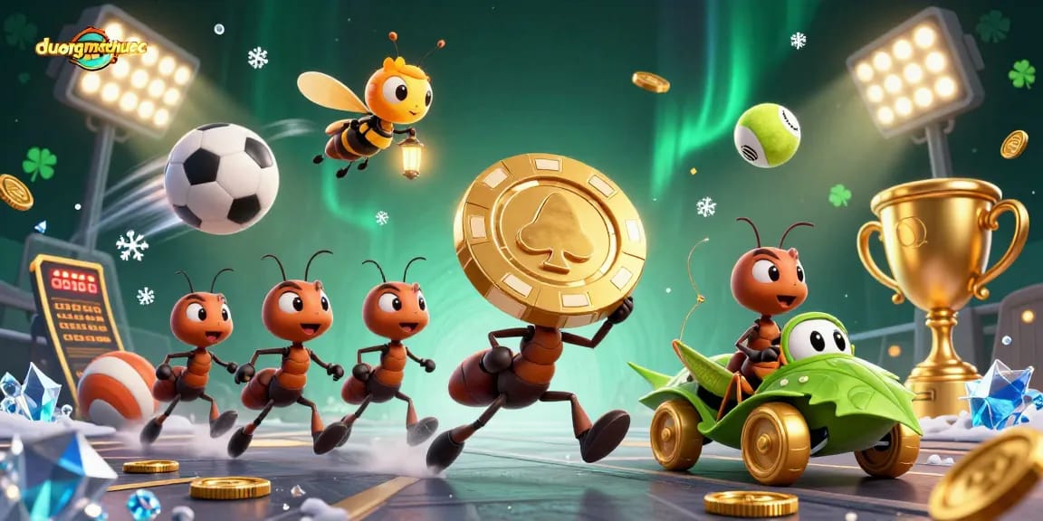 Join the excitement of duongmatchuoc as ants execute a daring heist with massive poker chip treasures!