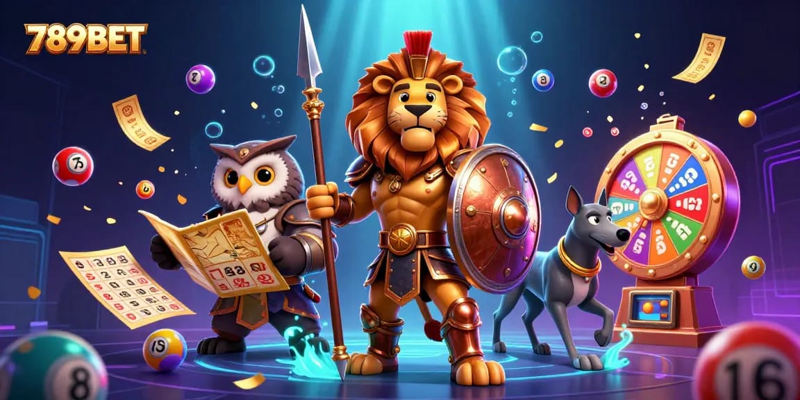 Experience excitement with 789BET as colorful lottery elements dynamically engage players in an energetic scene.