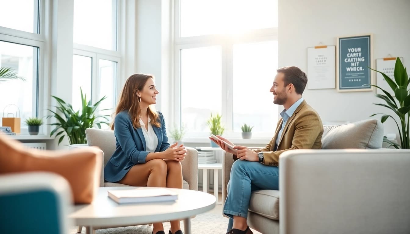 Engaged career coaching session showcasing interaction between a coach and client.