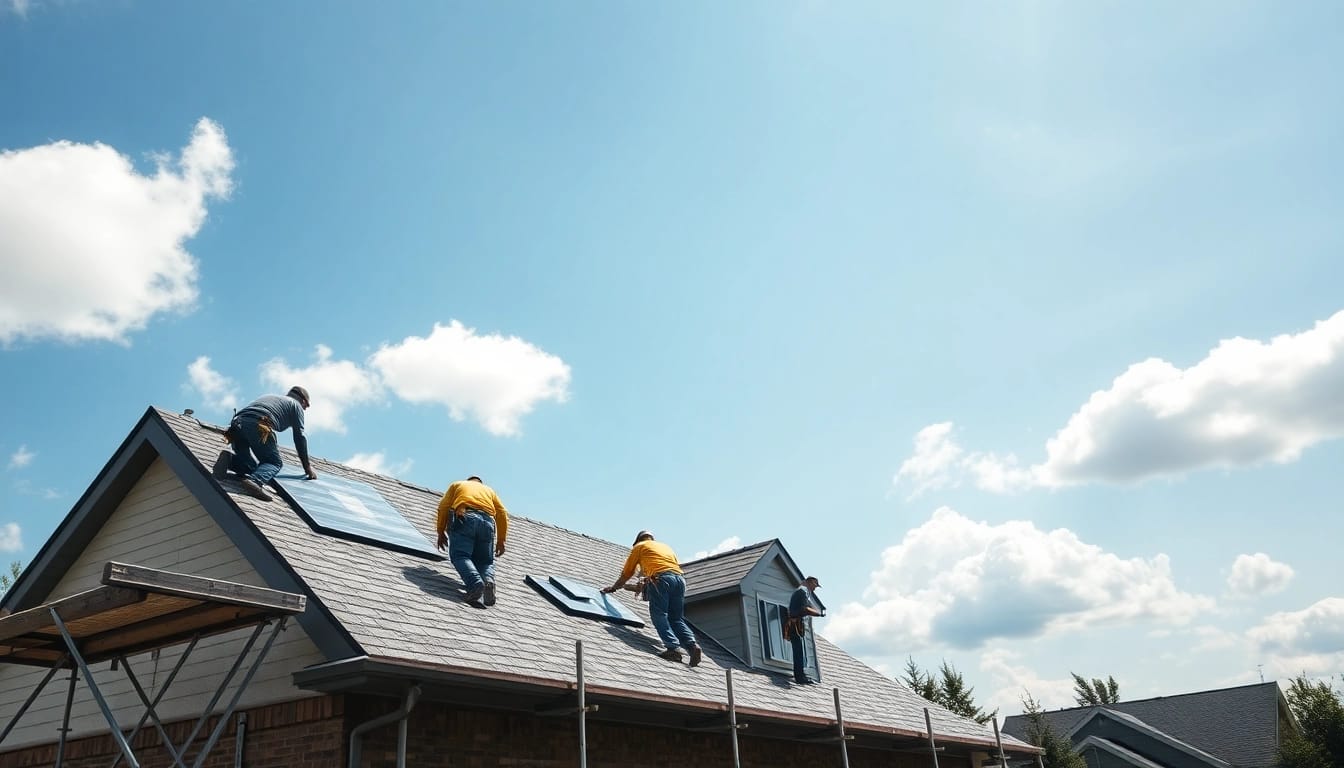Expert roofing twinsburg ohio installation with skilled workers in action.