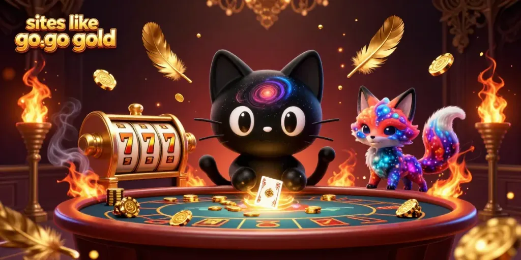 Play thrilling games like Go Go Gold in this vibrant casino illustration.