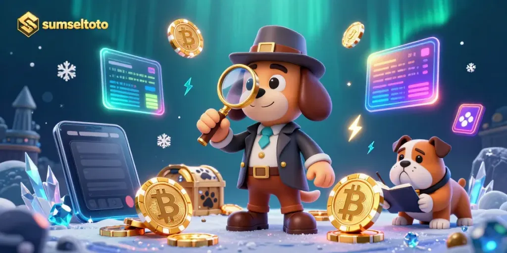 Investigate exclusive winning strategies at sumseltoto with a lively cartoon detective scene.