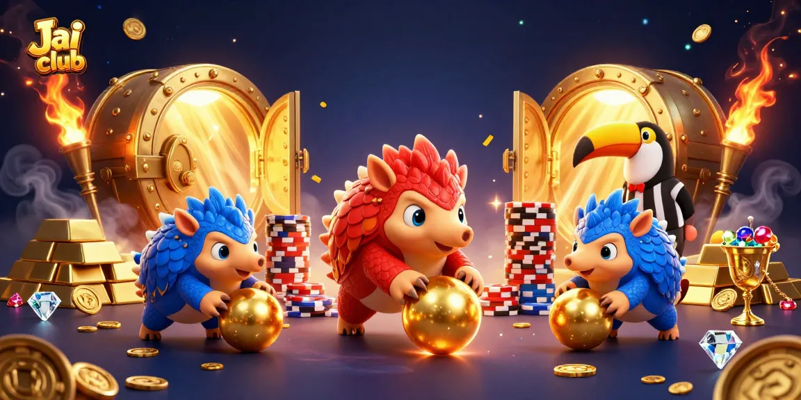 Experience the thrill of Jai club with engaging pangolin competitors and a vibrant gambling atmosphere.