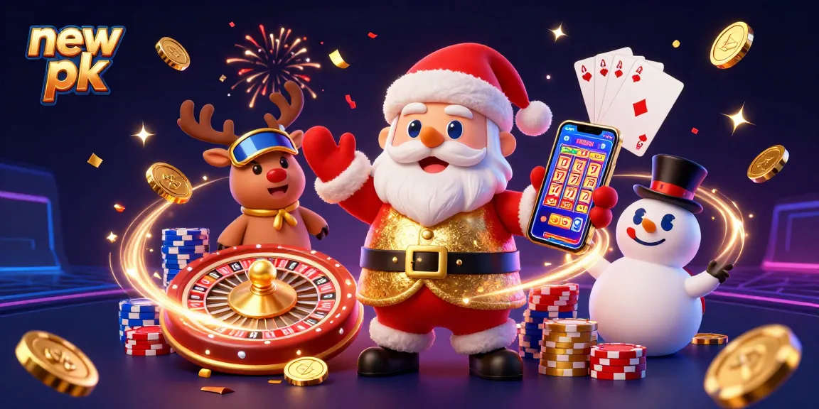 Enjoy exciting wins at new pk casino featuring Santa and friends surrounded by jackpot symbols.