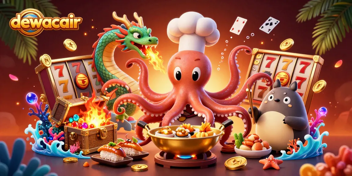 Experience the excitement of dewacair with thematic slot games, golden treasures, and vibrant casino elements.