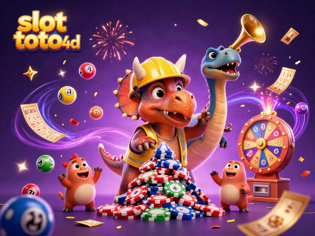 Celebrate wins with slot toto 4d as triceratops builds poker chip pyramid
