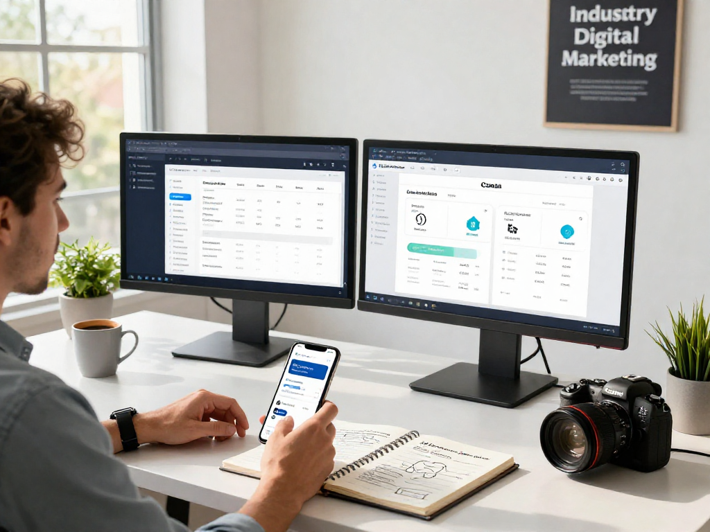 Purchase app downloads strategy in modern tech workspace with analytics dashboard.