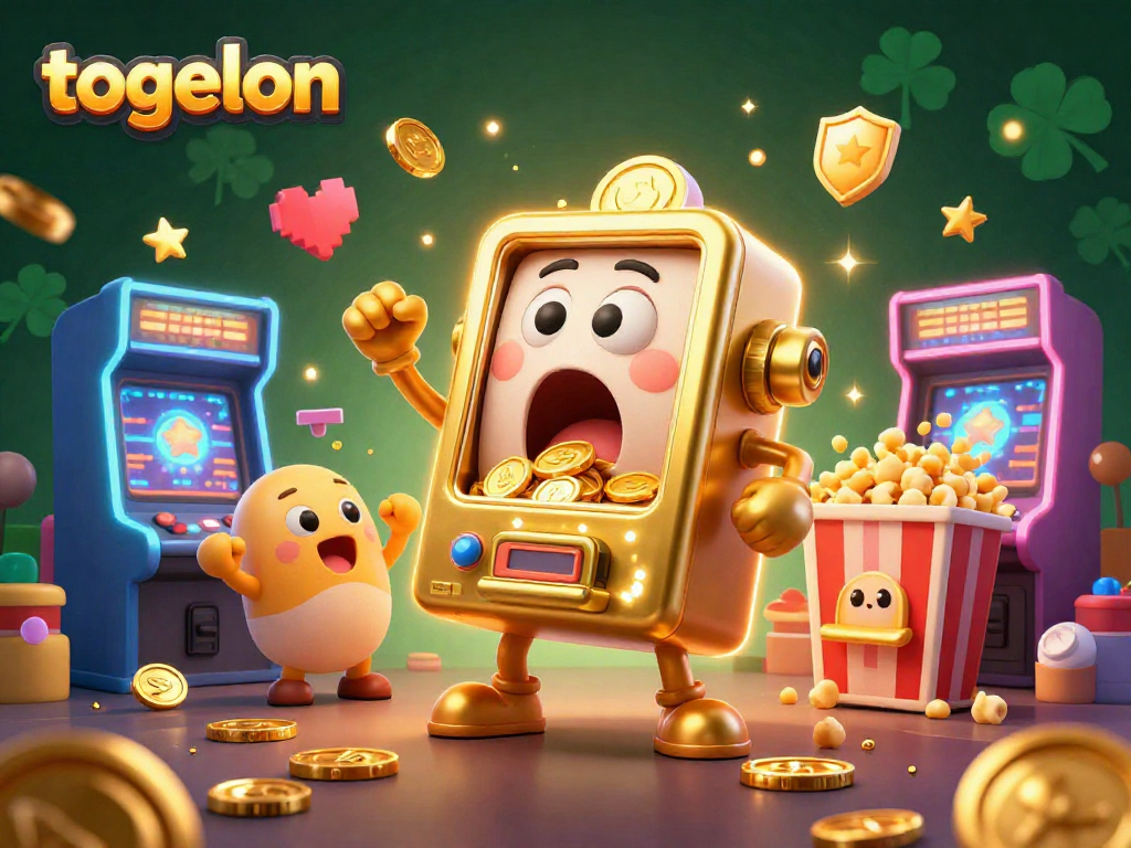 Experience the excitement of togelon as the golden slot machine hits a jackpot amidst cheers, showcasing a vibrant casino atmosphere.