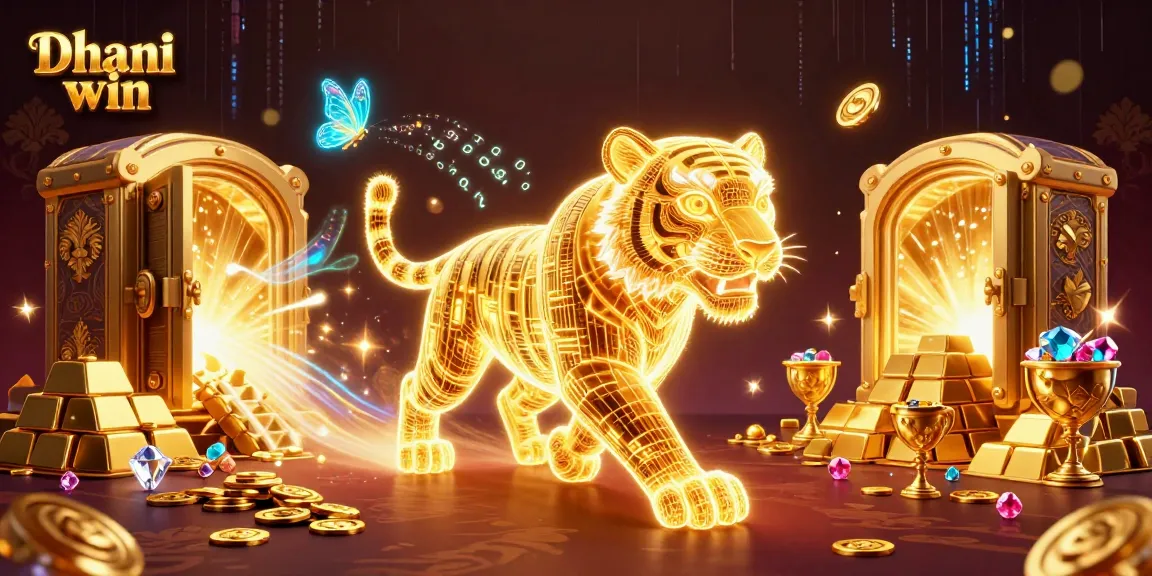 Dhani win players enjoy a dynamic casino adventure with a golden tiger and treasures.
