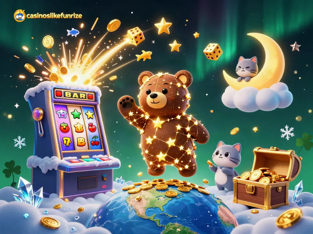 Engage with casinoslikefunrize as golden stars scoop coins in a dynamic casino playground.