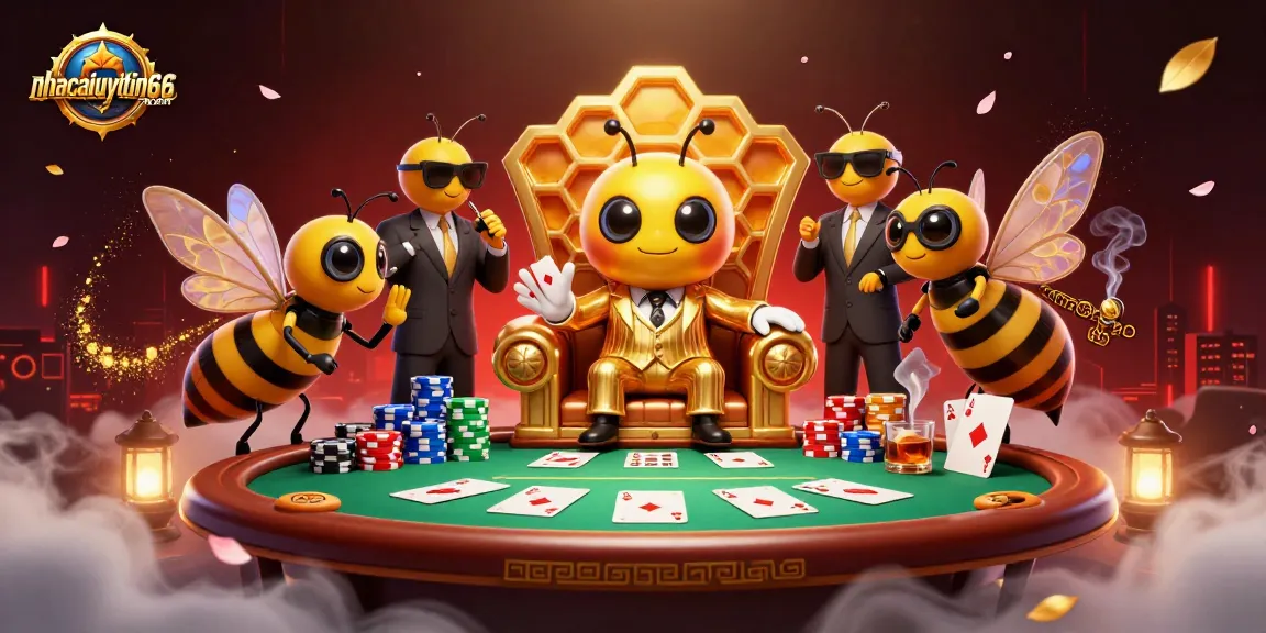 Join the action at nhacaiuytin66com with this vibrant casino scene featuring a bumblebee mob boss.