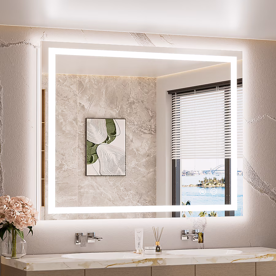 Moderne Badgestaltung mit Spiegelschrank bad mit Beleuchtung