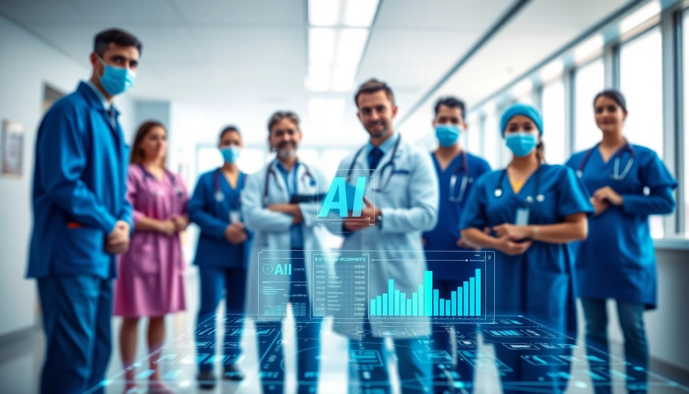 Engaging scene of medical professionals using ai in healthcare technology to enhance patient care.