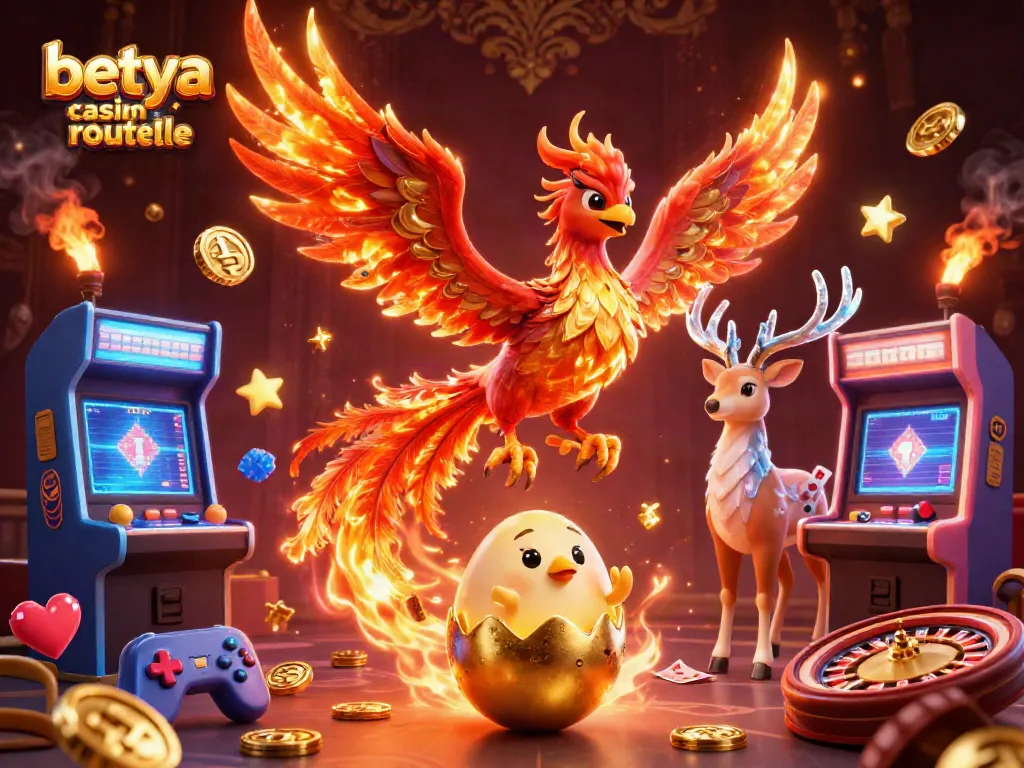 Engage with betya casino roulette as the vibrant phoenix and stag illustrate casino excitement.