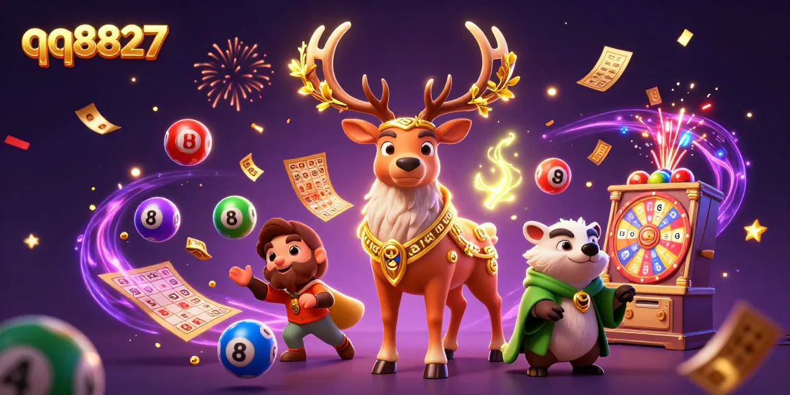 Win big with qq8827 in an engaging lottery-themed 3D casino illustration full of excitement.