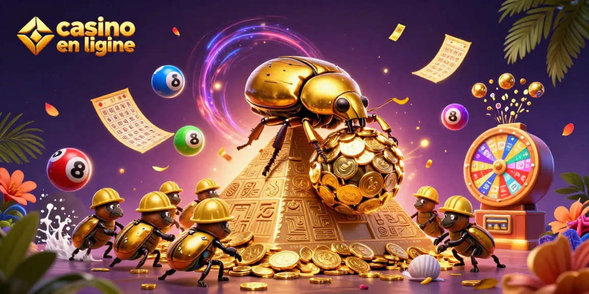 Profitez de l'action des jeux avec casino en ligne et des symboles de loterie colorés.