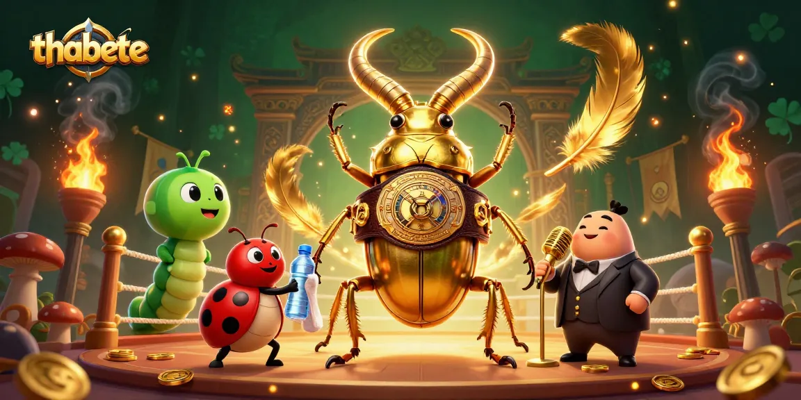 Experience thrilling bets with thabete's 3D illustration of a boxing beetle showdown.