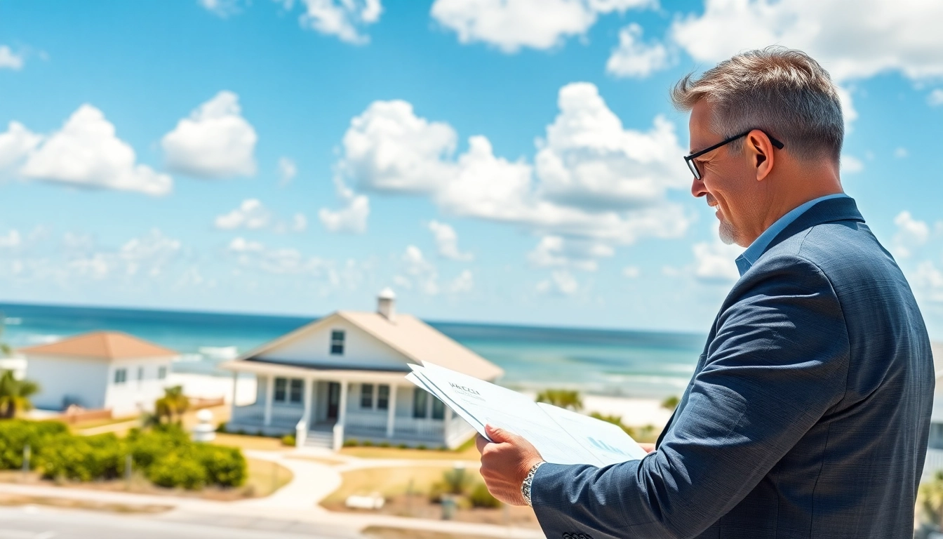 Assessing home value Pensacola FL with a real estate agent in a coastal setting.