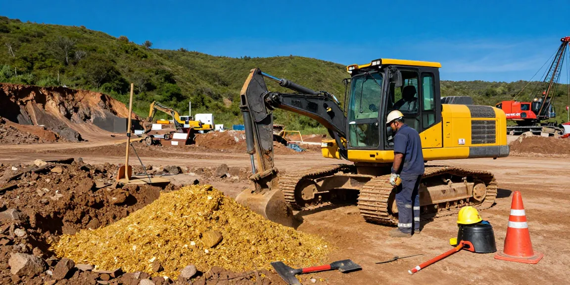 NAGA2000 operator working in sunlit gold mining site, showcasing professional equipment.