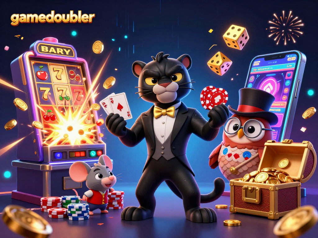 Engage with gamedoubler's vibrant casino scene featuring dynamic characters and exciting gameplay elements.