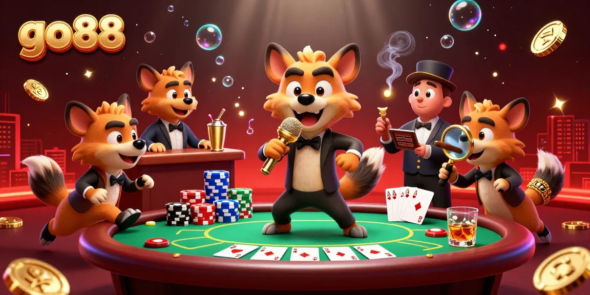 Experience the lively go 88 comedy casino club with hyenas, engaging in poker and cocktails.