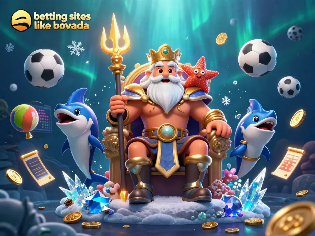 Experience the excitement of betting sites like Bovada with vibrant casino-themed 3D artwork.