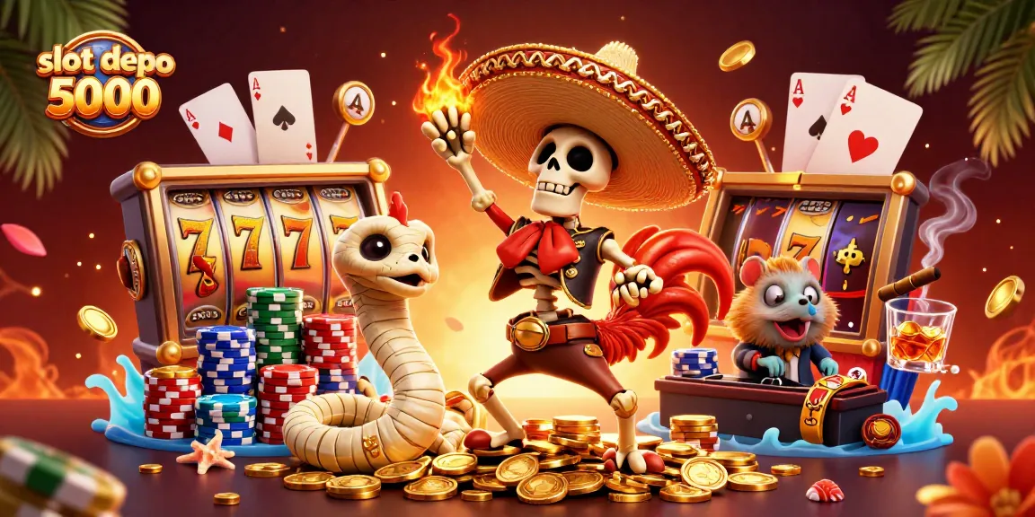 Experience the thrill of winning with slot depo 5000 in this vibrant casino scene.