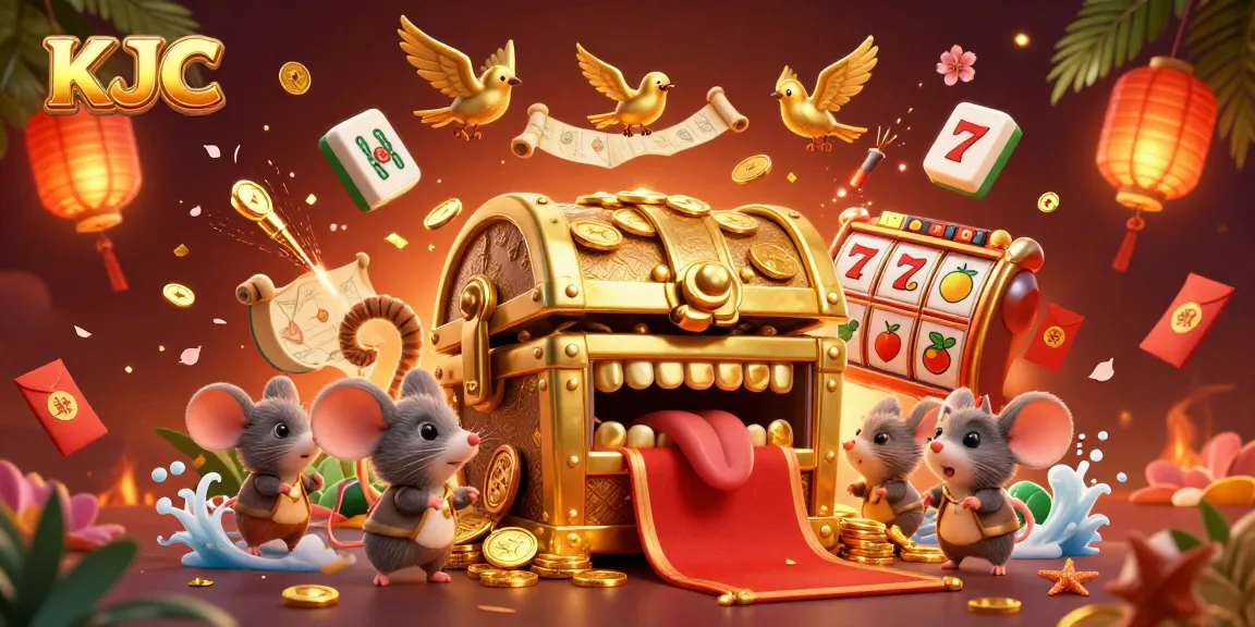 KJC's exciting treasure-filled casino scene features lively characters and dynamic gambling elements.