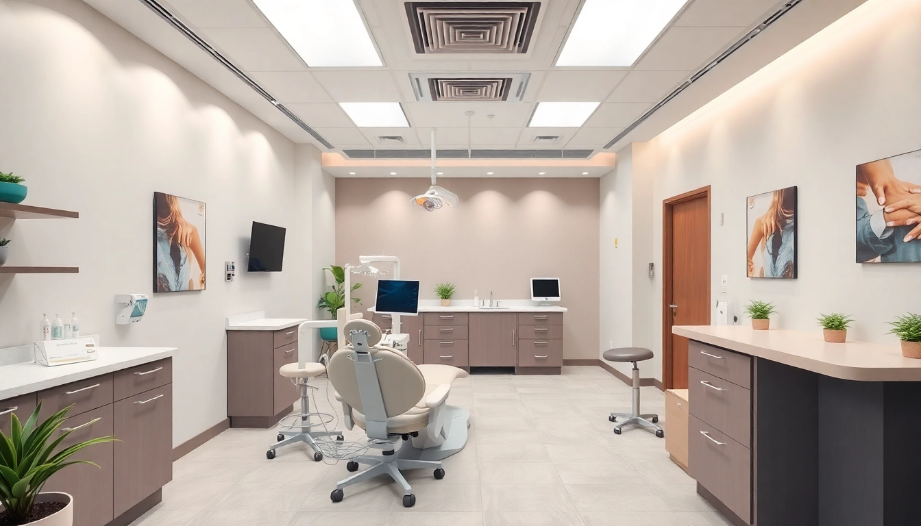 Modern dental office with welcoming atmosphere and advanced dental equipment.