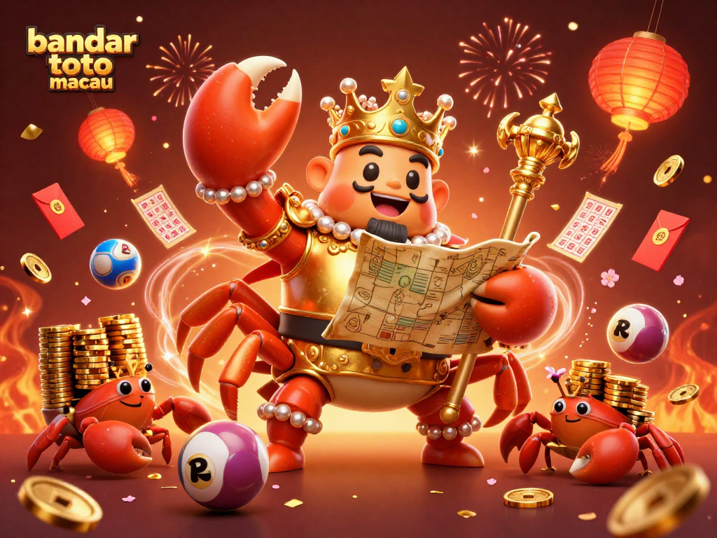 Engage with the exciting world of bandar toto macau through this vibrant 3D illustration featuring lottery elements and energetic characters.