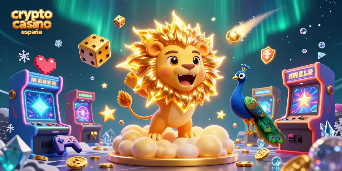 Juega en un emocionante crypto casino españa con el león solar y dados dorados en un mundo vibrante.