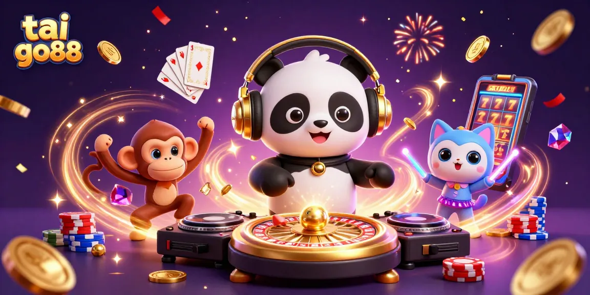 Experience the excitement of tai go88 with engaging casino elements and vibrant characters in a lively digital scene.