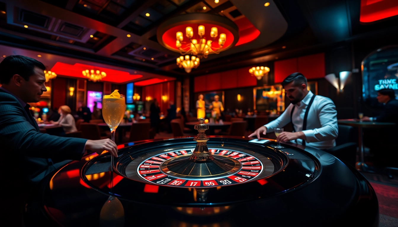 Aktivitas bermain agen89 di meja roulette dengan suasana kasino yang meriah.