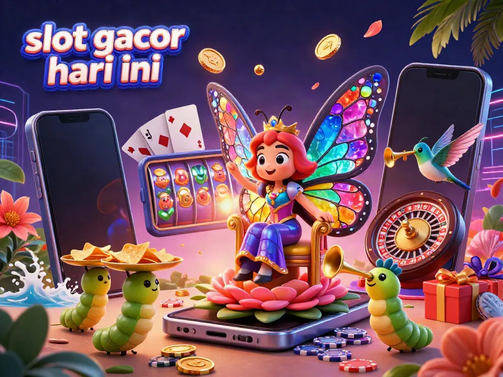 Engage with the excitement of slot gacor hari ini featuring colorful 3D characters, gold coins, and dynamic game elements.