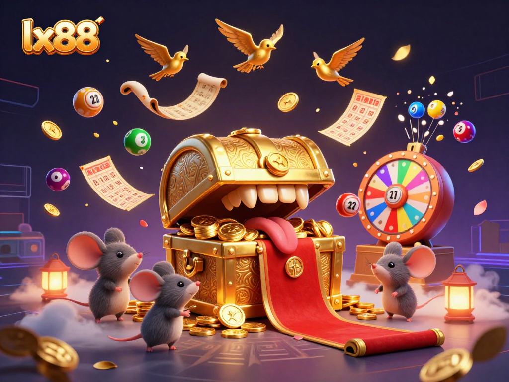 Grab exciting lottery wins with lx88 as colorful balls and golden elements create magical gameplay.