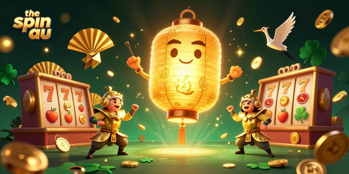 Experience thrilling wins at the spin au with a vibrant casino atmosphere filled with golden elements and excitement.