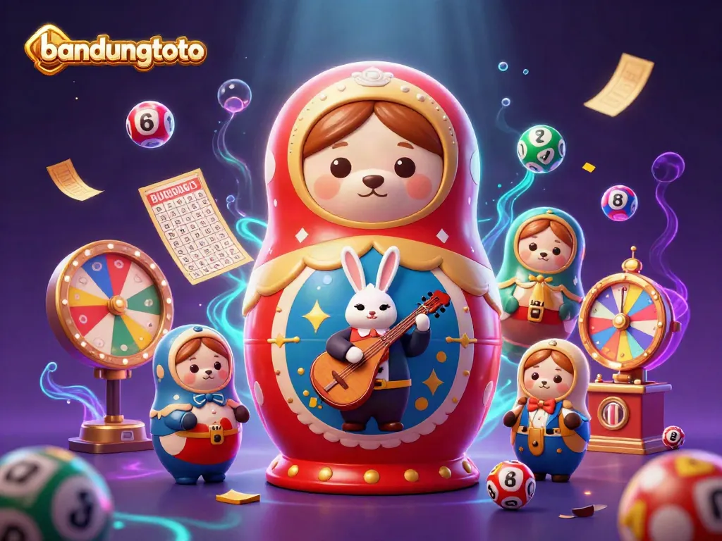Experience excitement with bandungtoto's vibrant illustration featuring animated casino elements and characters.